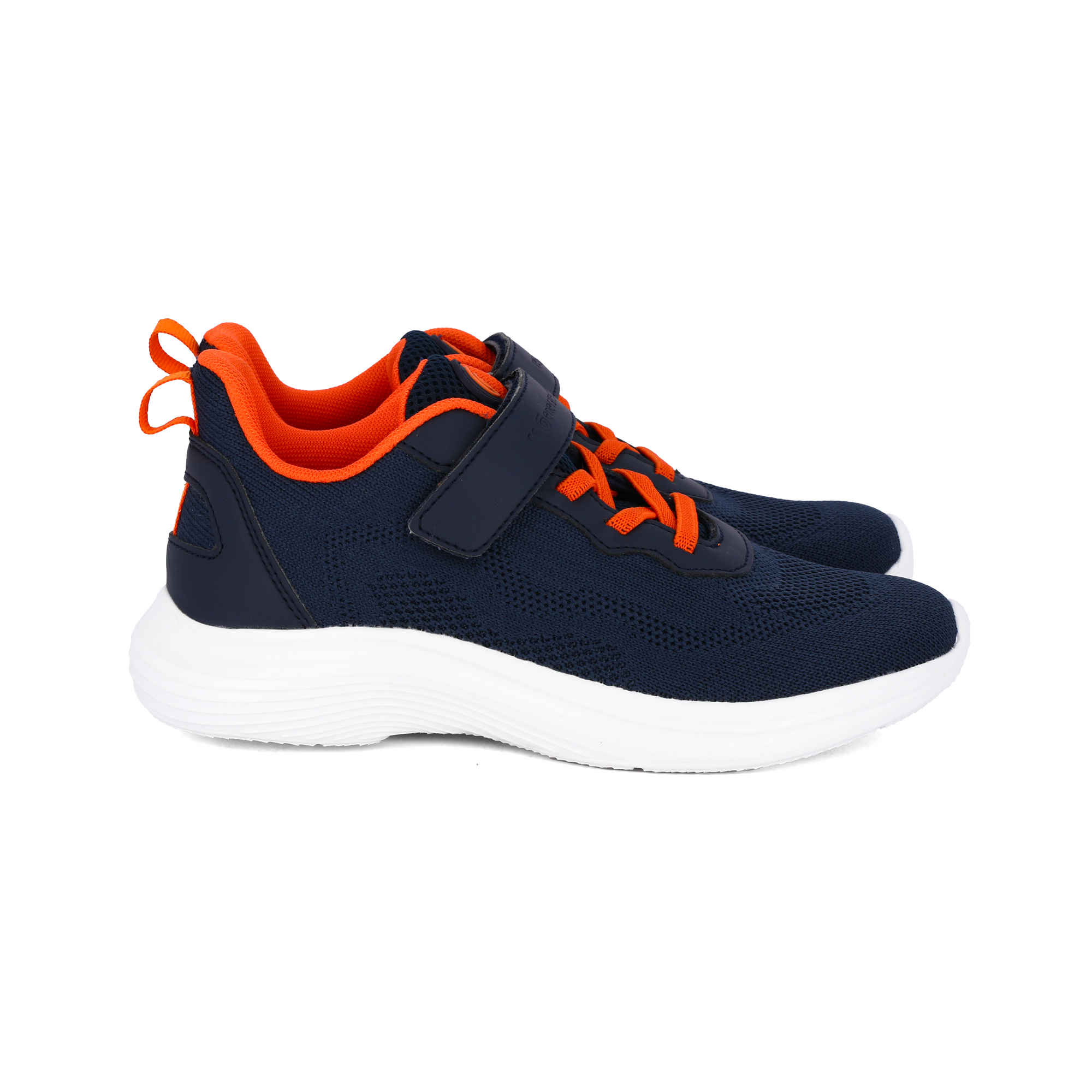 Shoes in Navy and Orange recycled fabric
